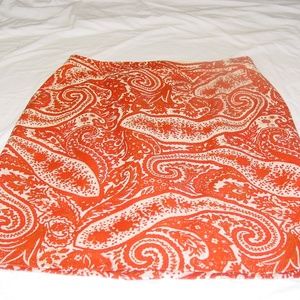 J. CREW ORANGE RUST PAISLEY SIZE 6 PENCIL SKIRT